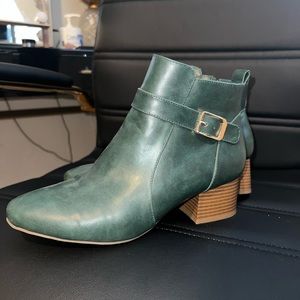 Metallic Green Booties